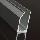 Alu profil I6 eloxált ezüst LED szalaghoz-üvegszorító profil plexi/üveg táblához