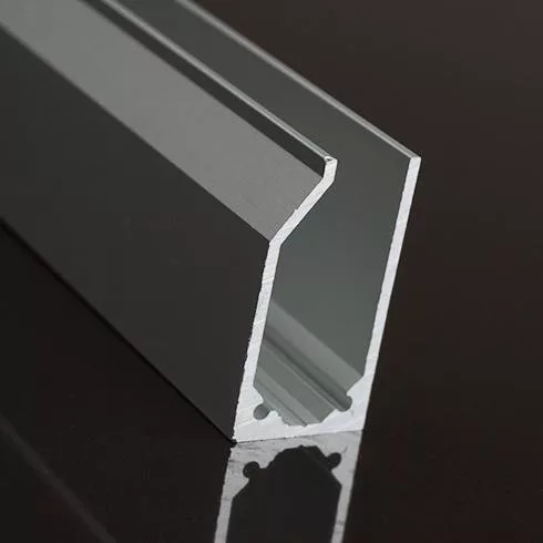 Alu profil I6 eloxált ezüst LED szalaghoz-üvegszorító profil plexi/üveg táblához