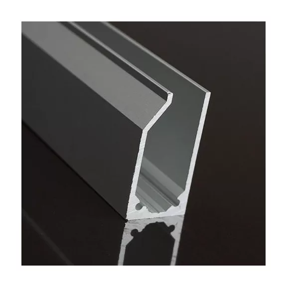 Alu profil I6 eloxált ezüst LED szalaghoz-üvegszorító profil plexi/üveg táblához