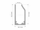 Alu profil I6 eloxált ezüst LED szalaghoz-üvegszorító profil plexi/üveg táblához