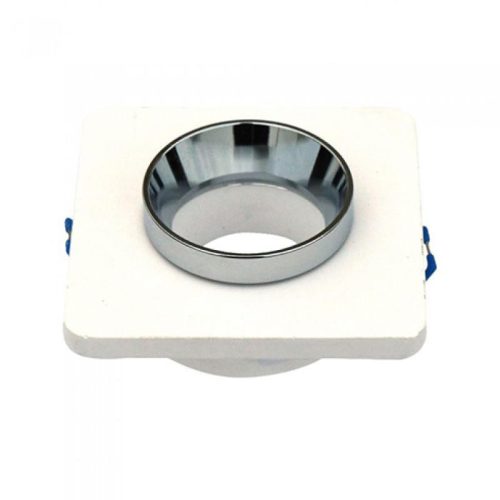 Beépíthető fix négyzet spot lámpatest Fehér-króm IP20 gipszkarton síkba