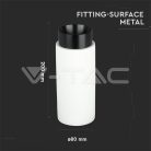 Gipsz spot lámpatest, falon kívüli, kör, fehér-fekete