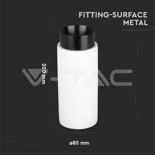 Gipsz spot lámpatest, falon kívüli, kör, fehér-fekete