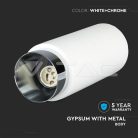 Gipsz spot lámpatest, falon kívüli, kör, fehér-króm