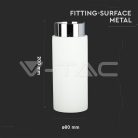 Gipsz spot lámpatest, falon kívüli, kör, fehér-króm