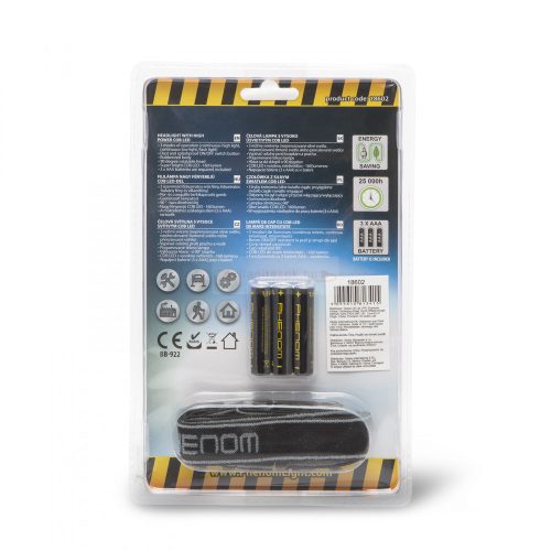 Nagy fényerejű COB LED fejlámpa - elemes