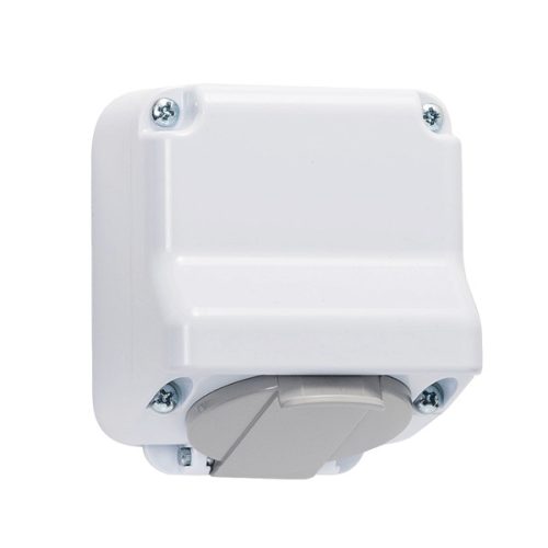 Ex vízmentes dugalj szürke csapfedéllel IP44 fehér