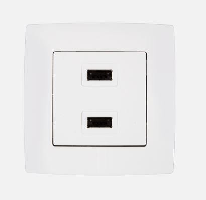 Elmark City dupla USB töltőaljzat fehér