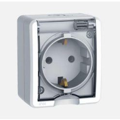 Ex vízmentes dugalj átlátszó csapfedéllel IP44 fehér