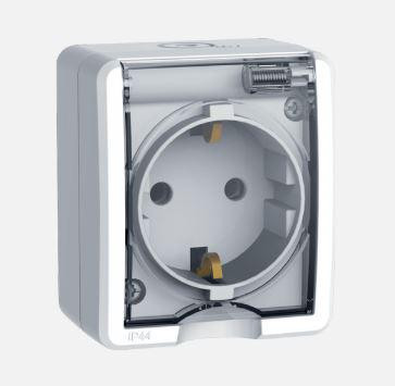 Ex vízmentes dugalj átlátszó csapfedéllel IP44 fehér