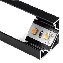 Alumínium profil LED szalaghoz fekete 007 átlátszó opál búra