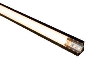 Alumínium profil LED szalaghoz fekete 007 átlátszó opál búra