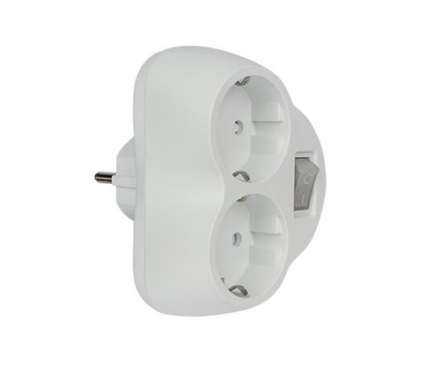 Elmark hálózati 2-es elosztó kapcsolóval fehér 16A 3500W