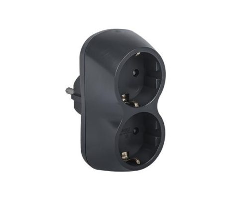 Elmark hálózati 2-es elosztó grafit 16A 3500W