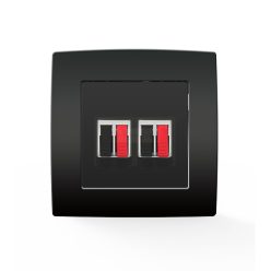   Elmark City dupla hangszóró-csatlakozóaljzat - csiptetős antracit