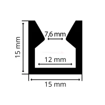 Alumínium üvegszorító profil 15x15 mm