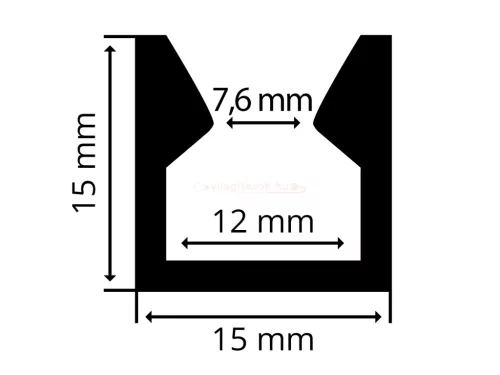 Alumínium üvegszorító profil 15x15 mm