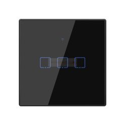  Elmark 3-as érintőkapcsoló, 250V 3x5A, fekete kristályüveg