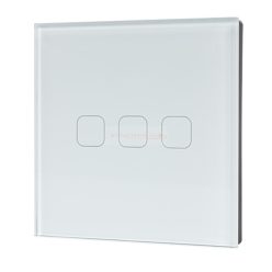   Elmark 3-as érintőkapcsoló, 250V 3x5A, fehér kristályüveg