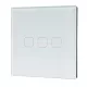 Elmark 3-as érintőkapcsoló, 250V 3x5A, fehér kristályüveg