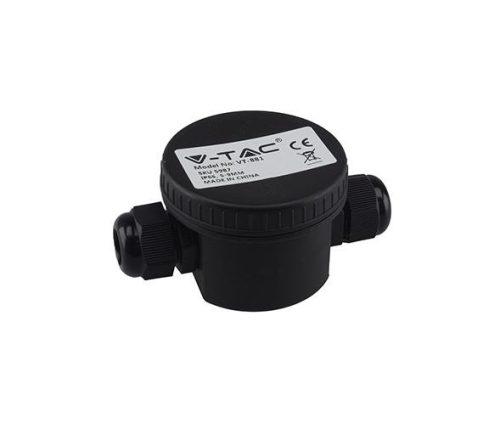 Led reflektorhoz vízmentes kötődoboz fedeles fekete IP66