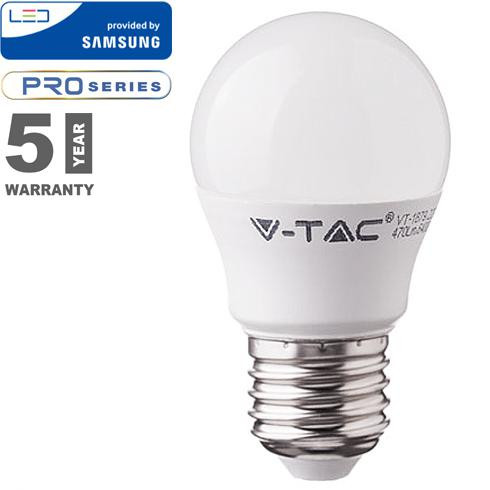 LED lámpa E27 (7W/180°) Kisgömb, természetes fehér PRO Samsung