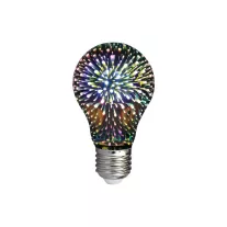   E27 LED izzó Designer 3D csillám effekt filament (3W/300°) Körte - meleg fehér
