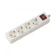 Kapcsolós elosztó 4-es (4 földelt) fehér, hosszabbító 5m vezetékkel