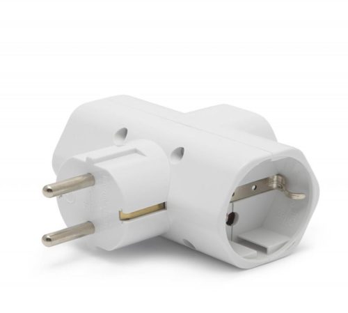 Hálózati 3-as T elosztó fehér