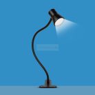 Flexibilis asztali lámpa - csipeszes - USB - állítható fényerő és színhőmérséklet - LED - fém