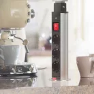 Irodai asztalba rejtett elosztó 3db dugalj kerek szálcsiszolt