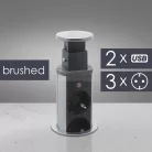 Irodai asztalba rejtett elosztó 3db dugalj + 2db USB kerek szálcsiszolt