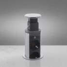 Irodai asztalba rejtett elosztó 3db dugalj + 2db USB kerek szálcsiszolt