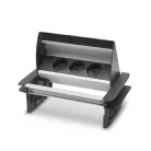 Irodai asztalba rejtett elosztó 3db gyermekvédelemmel ellátott dugaljjal