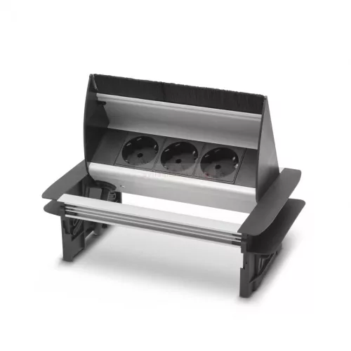 Irodai asztalba rejtett elosztó 3db gyermekvédelemmel ellátott dugaljjal