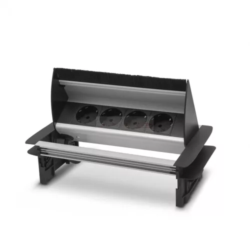 Irodai asztalba rejtett elosztó 4db gyermekvédelemmel ellátott dugaljjal