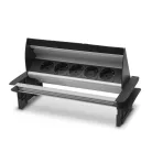 Irodai asztalba rejtett elosztó 5db gyermekvédelemmel ellátott dugaljjal