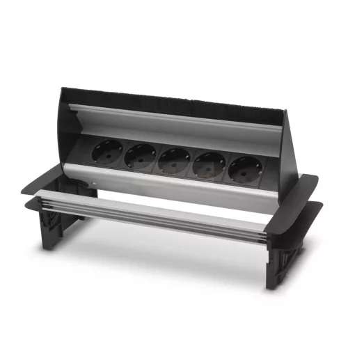 Irodai asztalba rejtett elosztó 5db gyermekvédelemmel ellátott dugaljjal