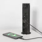 Motoros rejtett elosztó - "Touchcontrol" - 3-as + USB + Type-C - fekete