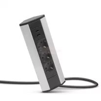   Sarokelosztó 3db gyermekvédelemmel ellátott dugaljjal + 2db USB
