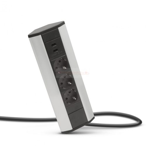 Sarokelosztó 3db gyermekvédelemmel ellátott dugaljjal + 2db USB