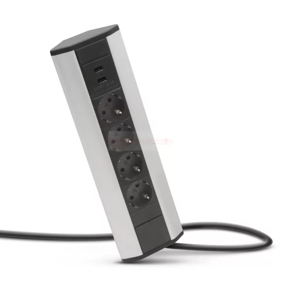Sarokelosztó 4db gyermekvédelemmel ellátott dugaljjal + 2db USB