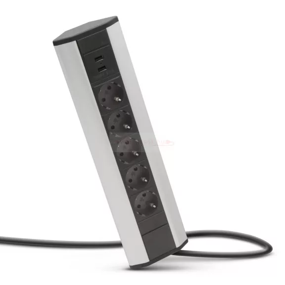 Sarokelosztó 5db gyermekvédelemmel ellátott dugaljjal + 2db USB