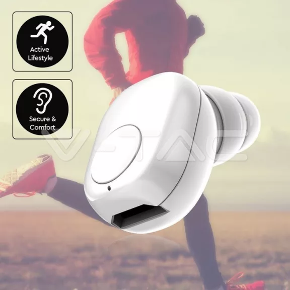 Bluetooth headset és fülhallgató Mini (55 mAh akkuval) fehér