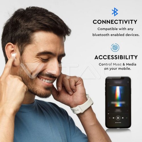 Bluetooth headset és fülhallgató Mini (55 mAh akkuval) fehér