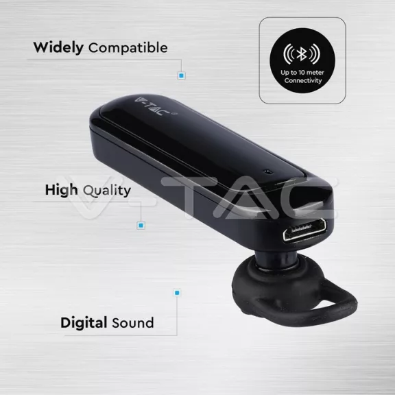 Bluetooth headset mobiltelefonhoz Lungo (170 mAh akkuval) fekete