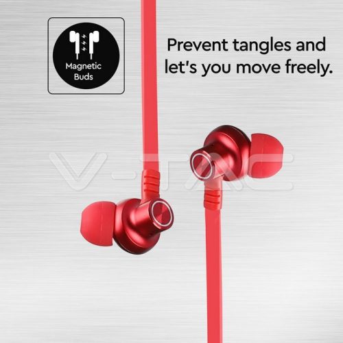 Bluetooth headset és fülhallgató Sport (500 mAh akkuval) piros