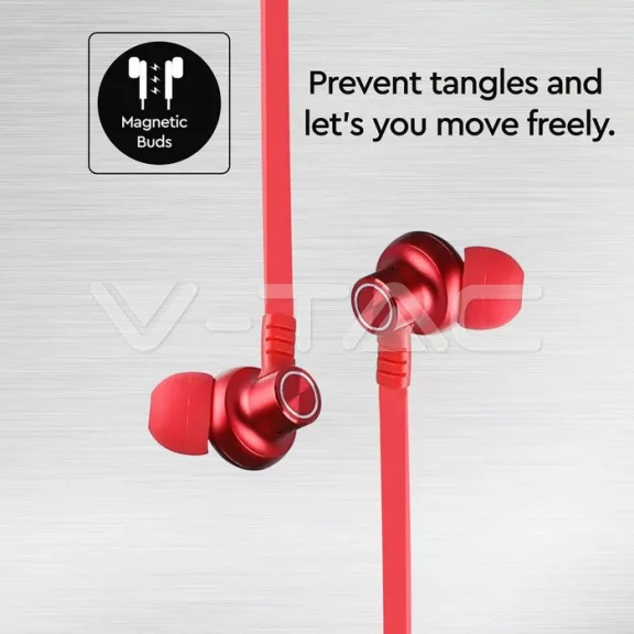 Bluetooth headset és fülhallgató Sport (500 mAh akkuval) piros