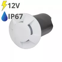   LED talajlámpa 4 nyílással (1W/10lm) meleg fehér IP67, fehér - 12V!