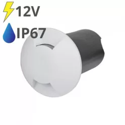   LED talajlámpa 2 nyílással (1W/10lm) meleg fehér IP67, fehér - 12V!